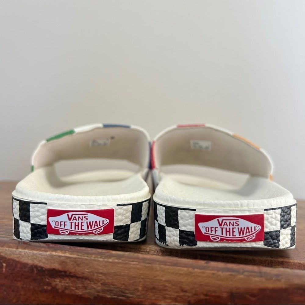 Vans half big checker slide-on shoes slides men's sz 11 preworn - Picture 10 of 13